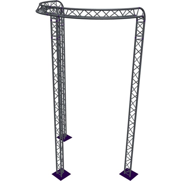 Altura FA33-CIRH-Ø3-H6-C21R-AU-S ½cirkel driehoektruss Ø3×6m zilver 90° gebogen apex up