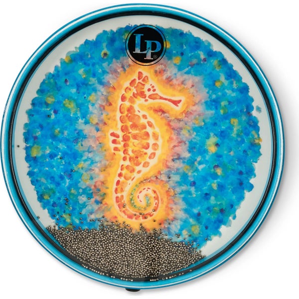 Latin Percussion LP7104 Sound Vibrations 14″ Ocean Drum, Seahorse met zeepaardje-illustratie