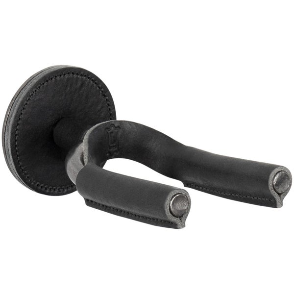 Levys Leathers LVY-FGHNGR-SMBK Smoke Forged Guitar Hanger with Black Leather gitaar muurbeugel