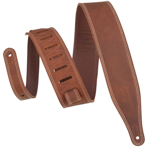 Levys Leathers M17BDS-BRN Garment Leather 6 cm Brown leren gitaarband