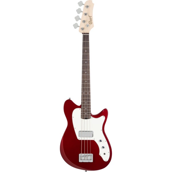 Cort Retro 304 Short Scale Candy Apple Red elektrische basgitaar met gigbag