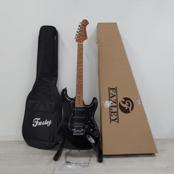 (B-Stock) Fazley Sunset Series Dawn HSS Obsidian Black elektrische gitaar