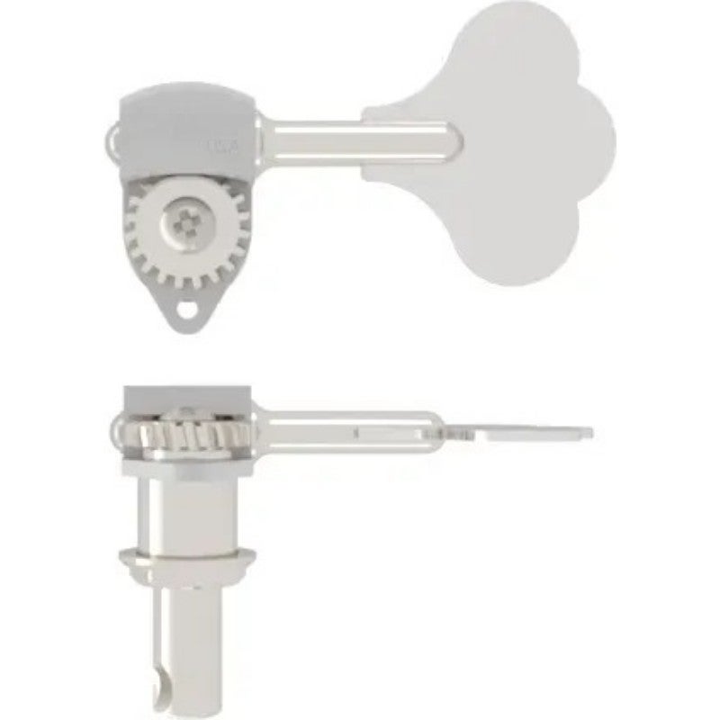 Hipshot HB6 - Ultralite Bass Machine Head, 3/8" Post, Clover Leaf Key, Bass Side - Chrome