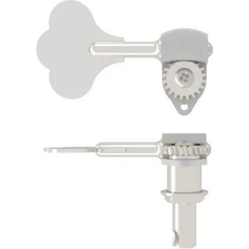 Hipshot HB6 - Ultralite Bass Machine Head, 3/8" Post, Clover Leaf Key, Treble Side - Chrome