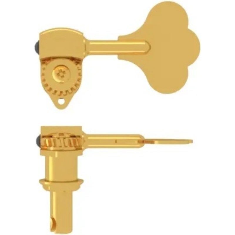Hipshot HB6 - Ultralite Bass Machine Head, 3/8" Post, Clover Leaf Key, Bass Side - Gold