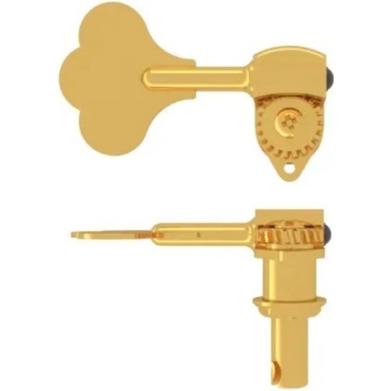 Hipshot HB6 - Ultralite Bass Machine Head, 3/8" Post, Clover Leaf Key, Treble Side - Gold