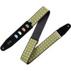 Levys Leathers M8HTVPH-25 Jacquard Pick Holder 5 cm Design 25 jacquard gitaarband met plectrumhouder