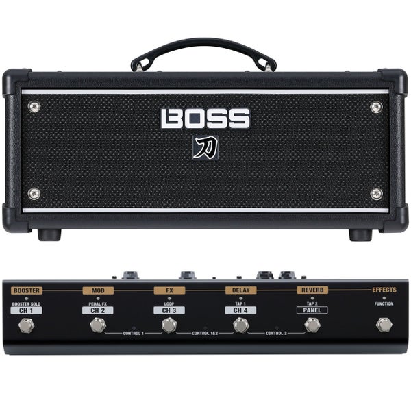 Boss Katana Head Gen 3 100W gitaarversterker top met GA-FC EX voetschakelaar