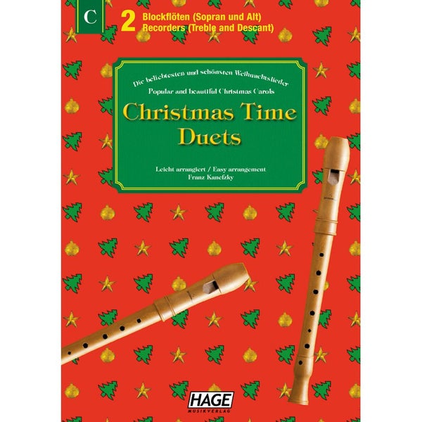 Hage MusikVerlag EH 1090 Christmas Time Duets for 2 Recorders (Soprano/Alto) blokfluitboek