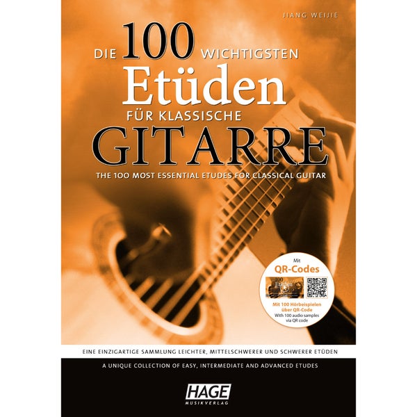 Hage MusikVerlag EH 3789 100 Most Essential Etudes for Classical Guitar + QR gitaarboek