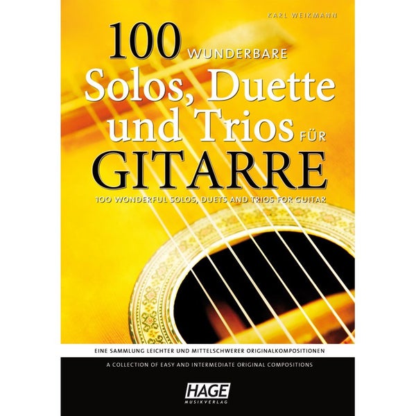Hage MusikVerlag EH 3784 100 wonderful Solos, Duets and Trios for Guitar gitaarboek