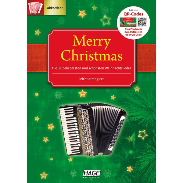 Hage MusikVerlag EH 2084 Merry Christmas für Akkordeon + QR-Codes accordeonboek