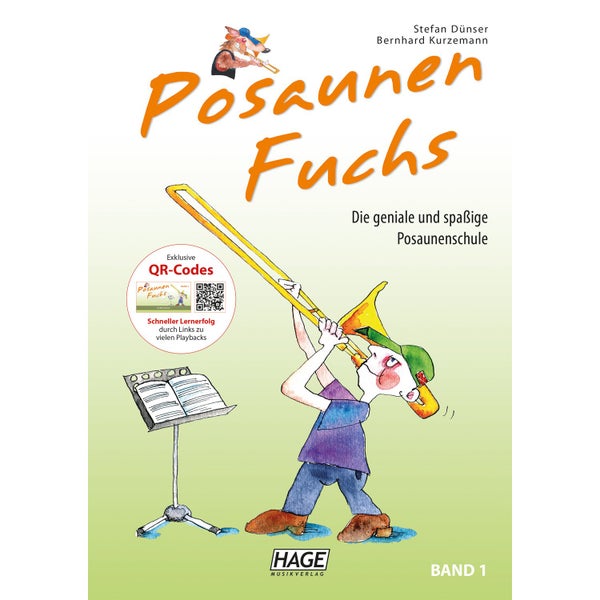 Hage MusikVerlag EH 3811 Posaunen Fuchs Band 1 + QR-Codes lesmethode voor trombone