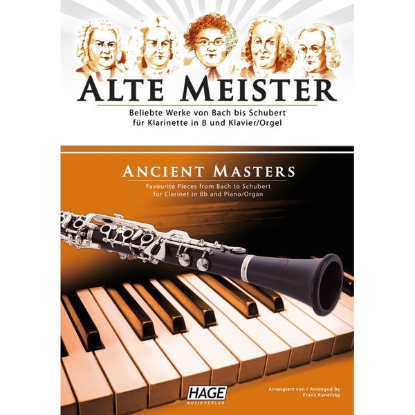 Hage MusikVerlag EH 1514 Ancient Masters for Clarinet in Bb and Piano/Organ klarinetboek