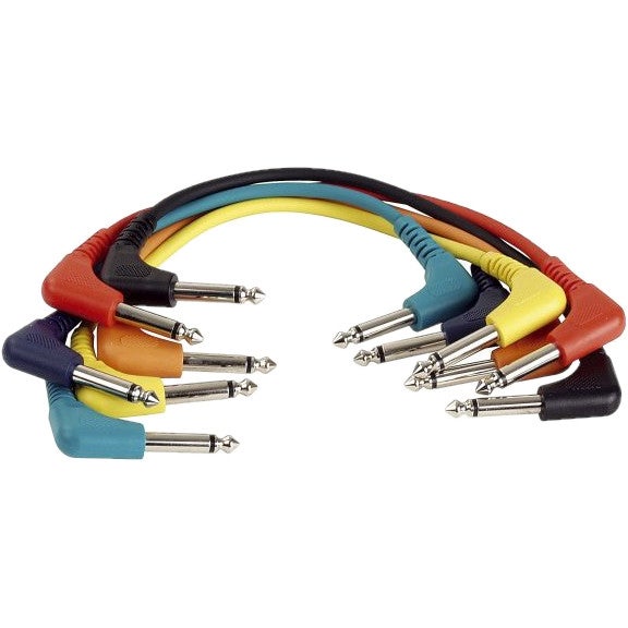 DAP FL4130 Patchkabelset 6x 6.3mm Jack - 6.3mm Jack 30cm haaks