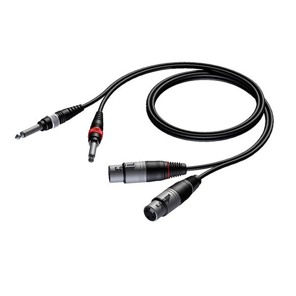 Procab CAB707 Basic 2x XLR female - 2x jack male 1.50 meter