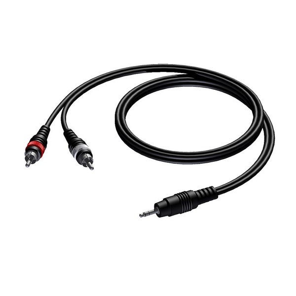 Procab CAB711 Basic jack 3.5mm stereo - 2x RCA male 1.50 meter
