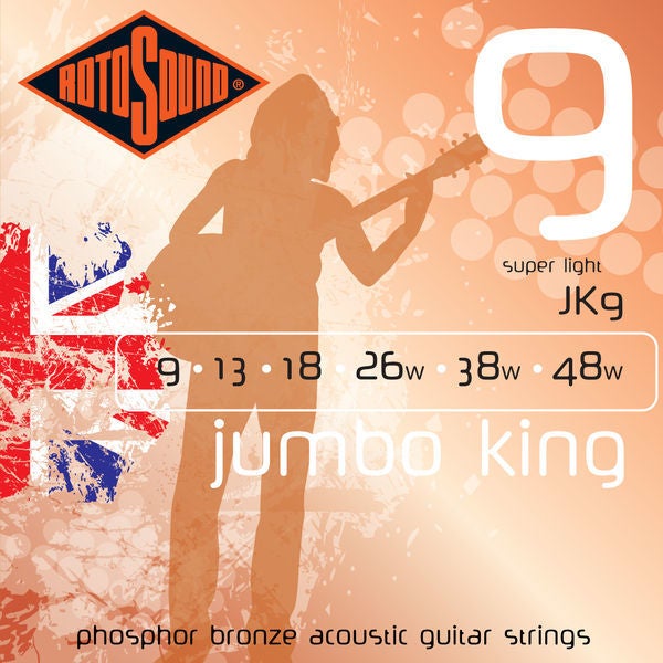 Rotosound JK9 Jumbo King strängset till akustisk gitarr 009-048w