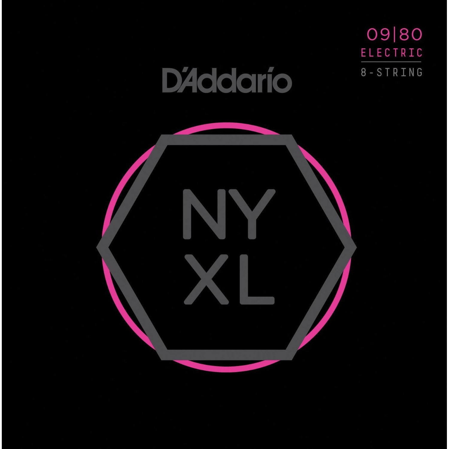 D'Addario NYXL0980 Nickel Wound Super Light 09-80 8-strängad