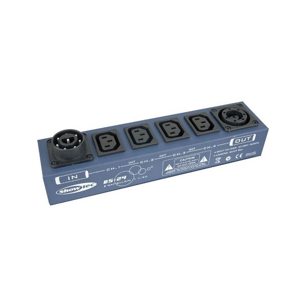 BS24 Bulgin Splitterbox with 2 Bulgins and 4 IEC Sockets