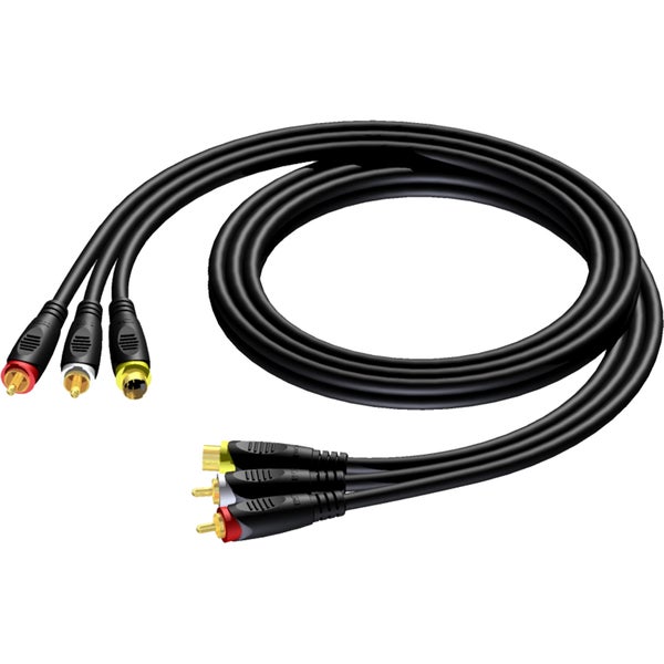 Procab CAV130 SVHS/2x RCA male - SVHS/2x RCA male 20.00 meter.