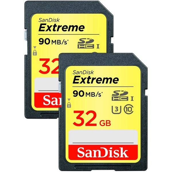 SanDisk SDHC Extreme 32GB 90 MB/s UHS-I U3 duopack