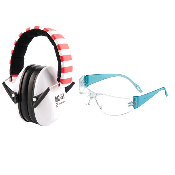 Alpine Muffy White vuurwerkpakket gehoorbescherming + bril