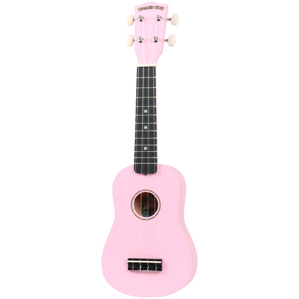 Diamond Head DU-110 Rainbow sopraan ukelele roze met gigbag