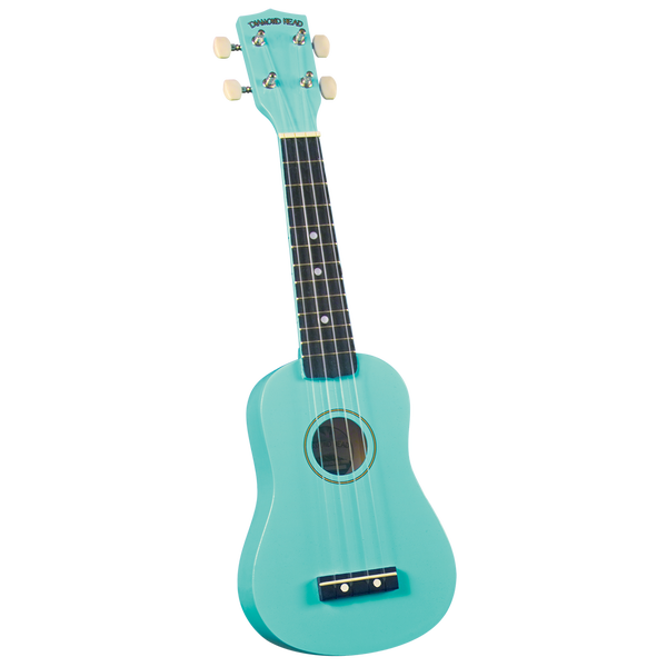 Diamond Head DU-116 Rainbow sopraan ukulele turquoise met gigbag