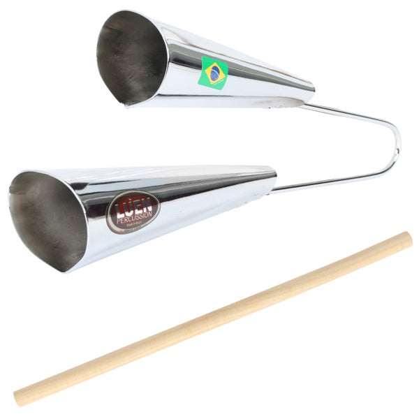 Luen AGO2L Agogo bells dubbel groot twee tonen verchroomd