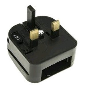 Powerconnections PC8338-BK-R-10A adapter Euro - UK Rectangular