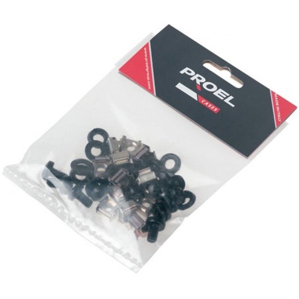 Proel KIT12B rack mount set schroeven, sluitringen, kooimoeren