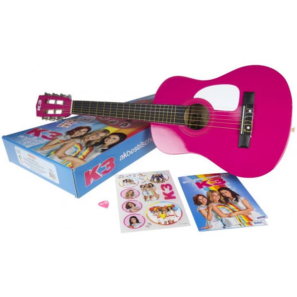 Musigirls K3 gitaar met stickervel, plectrum en liedjesboek
