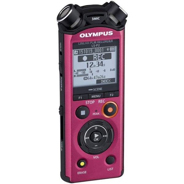Olympus LS-P2 digitale handheld audiorecorder Crimson Red