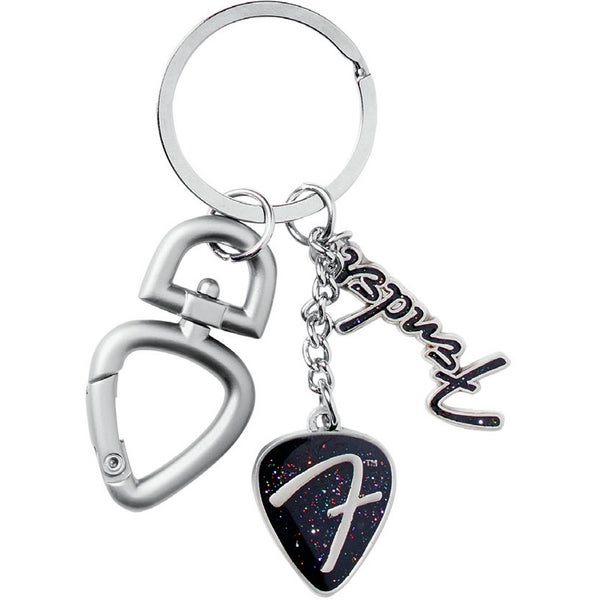 Fender 3-delige sleutelhanger met plectrum en logo