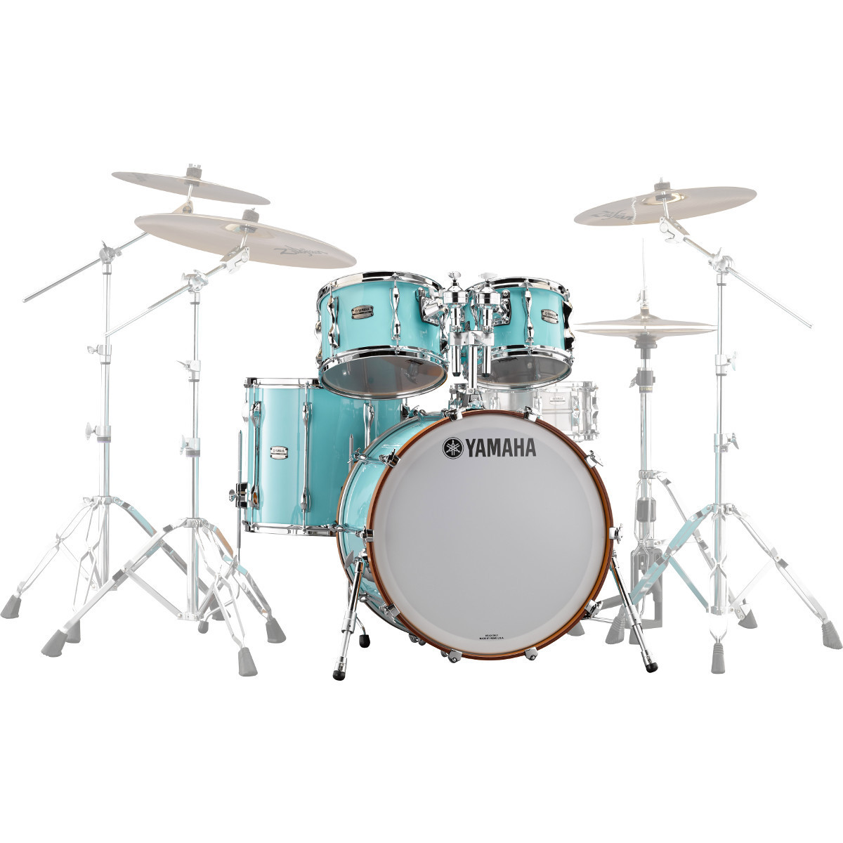 Image of Yamaha Acoustic Drums Recording Custom Jazz 4-piece shell set, Surf Green Drum Kits