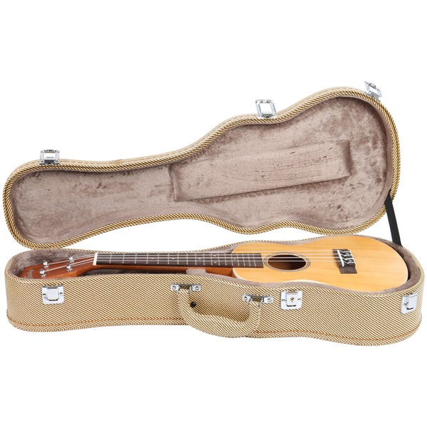 Fazley UC-23FTLB koffer voor concert ukelele lichtbruin/geel