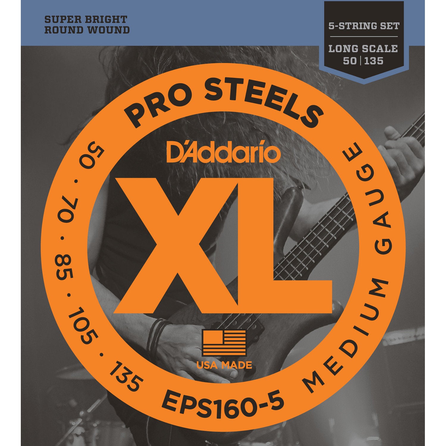 D'Addario EPS160-5 strängset till 5-strängad elbas
