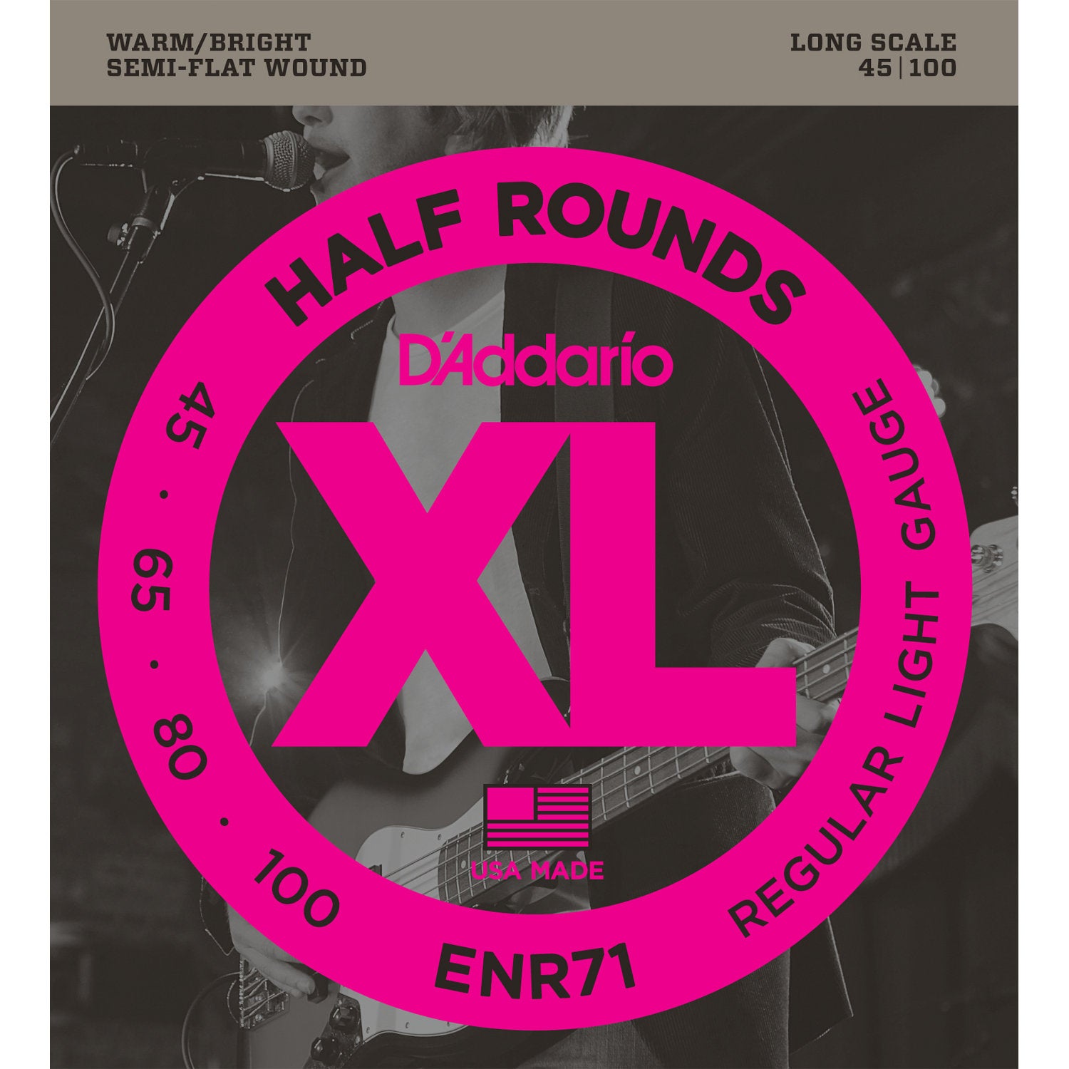 D'Addario ENR71 halvrunda strängar till elbas