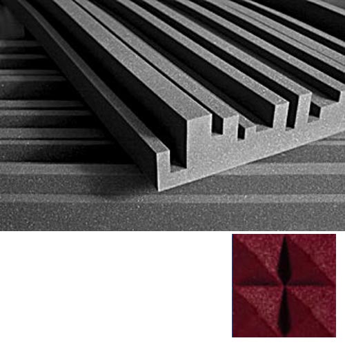 Auralex Studiofoam Metro BUR Burgundy 24x48x4 absorber rood (per stuk)