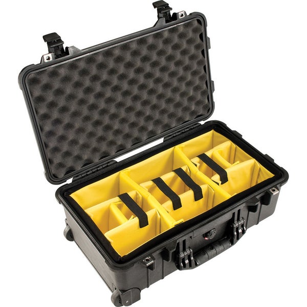 Peli 1514 zwarte trolley met dividers  501x279x193 mm