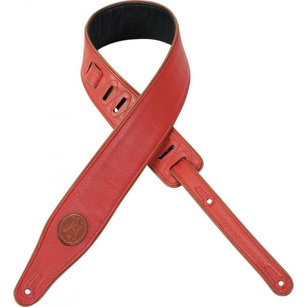 Levys Leathers MSS17-RED lederen gitaarband rood