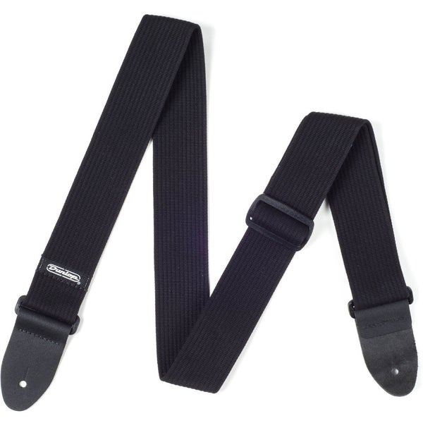 Dunlop D27-01BK Ribbed Cotton Strap Black gitaarband