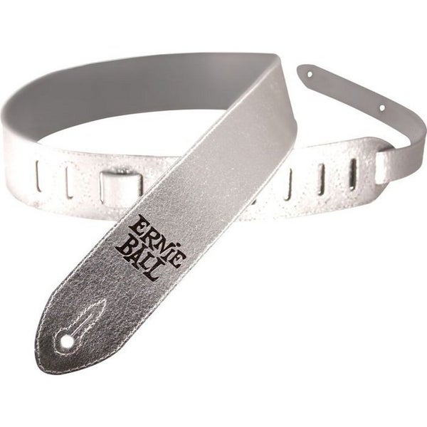 Ernie Ball leather silver foil gitaarband