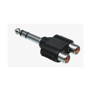 HQ adapter jack 6.35mm stereo - 2x RCA female