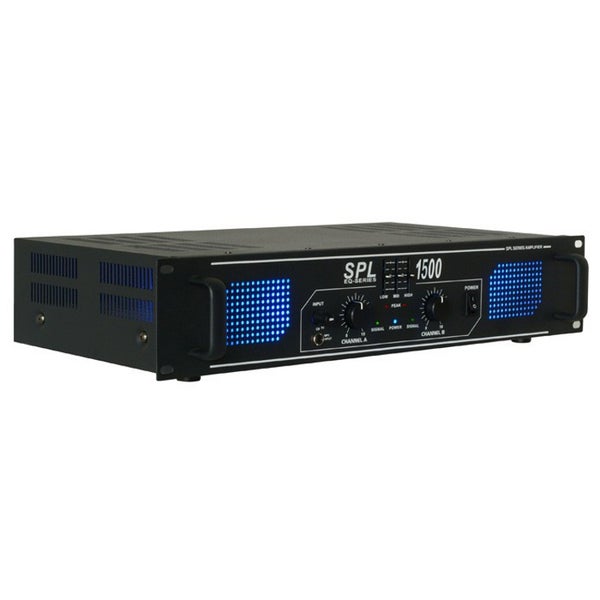 Skytec SPL 1500EQ versterker 2x 750W @ 4 Ohm