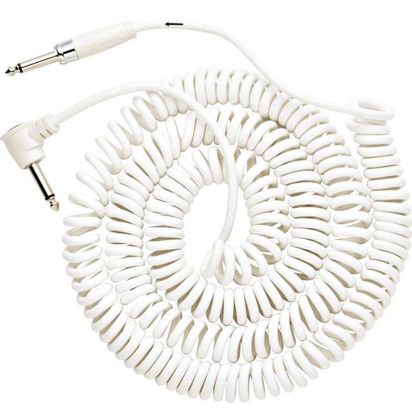 Fender Koilkord gekrulde instrumentkabel 9m wit