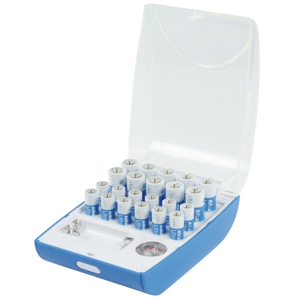 HQ batterij bewaardoos met tester en gratis batterijen