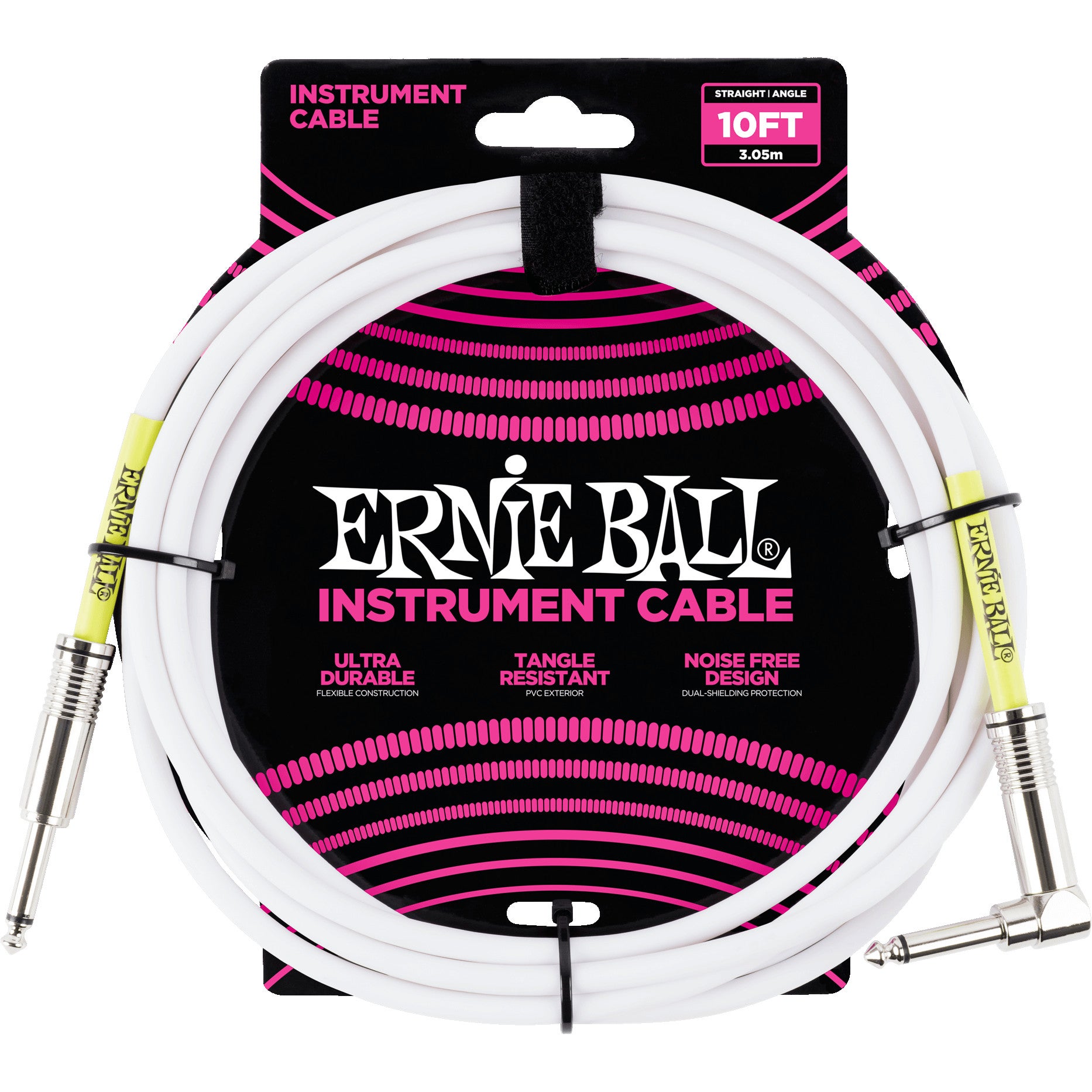 Ernie Ball 6049 Classic Instrument Cable, 3 meter, vit