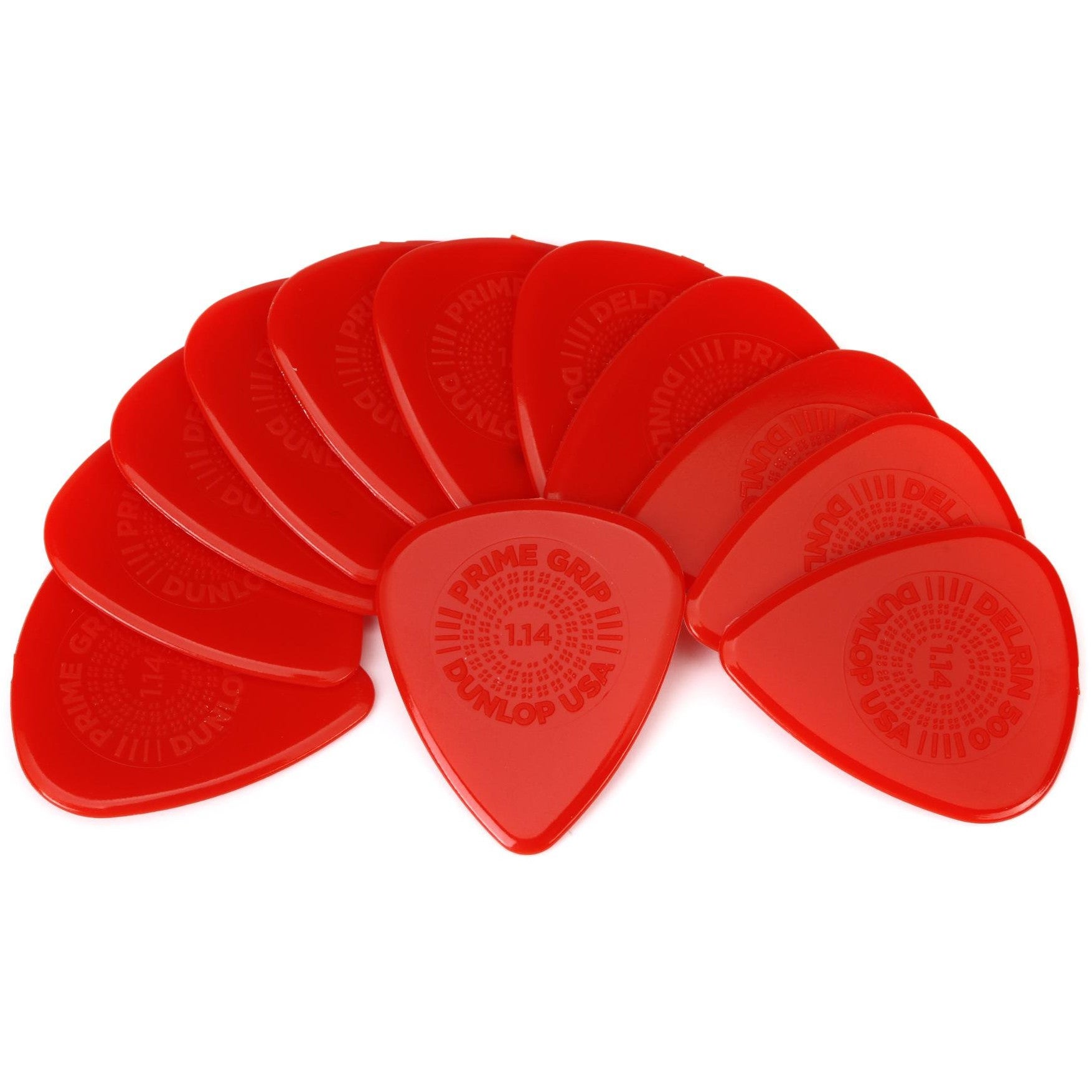 Dunlop 450P114 Prime Grip Delrin 1,14 mm plektrumset (12 delar)